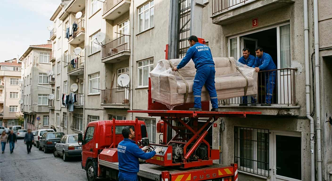Çerkezköy Evden Eve Nakliyat - cok katli binada dikey asansor hatti