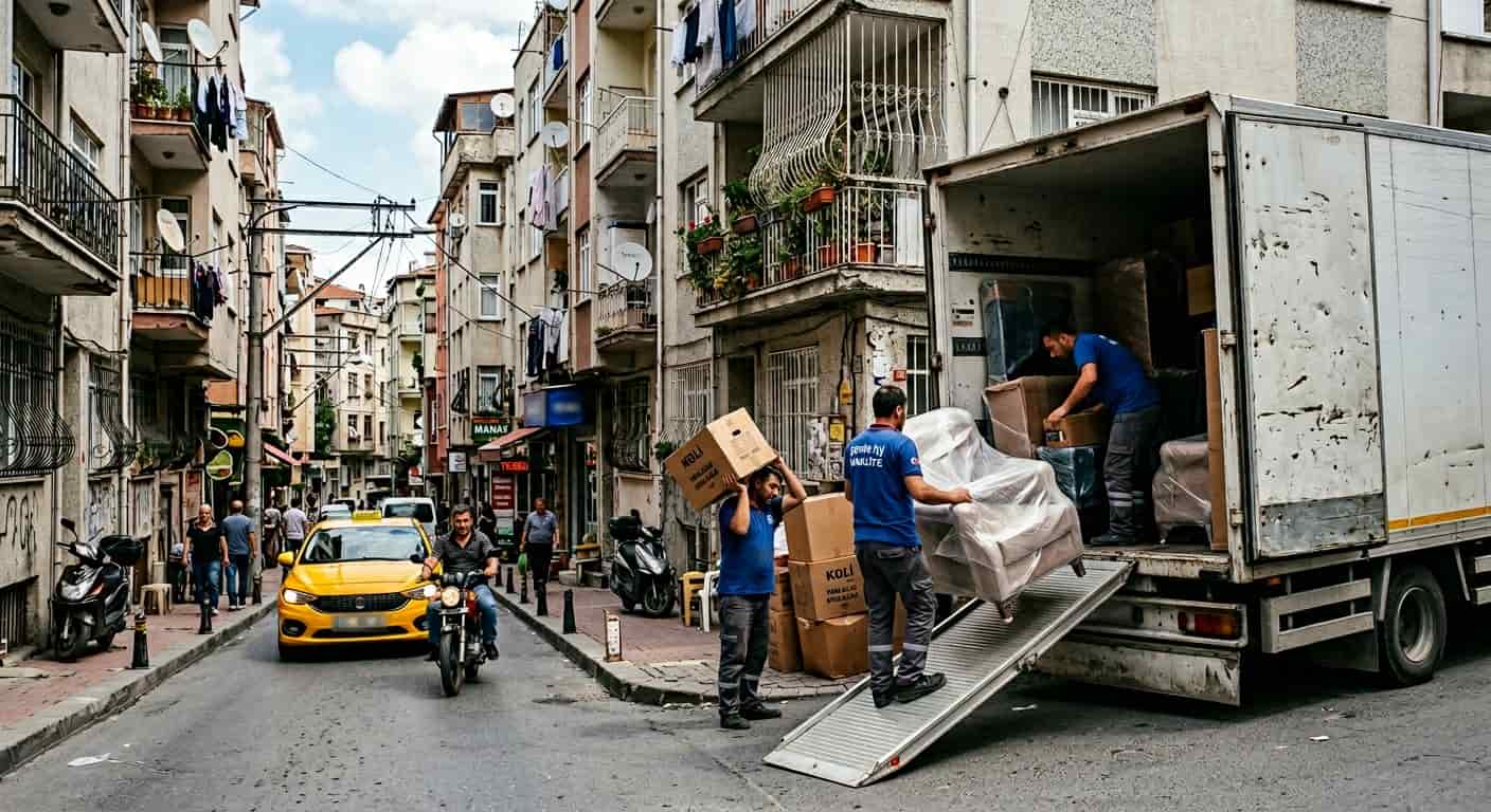 Beyaz Eşya Taşıma kapsamında mahalle sokaginda toplu esya yukleme