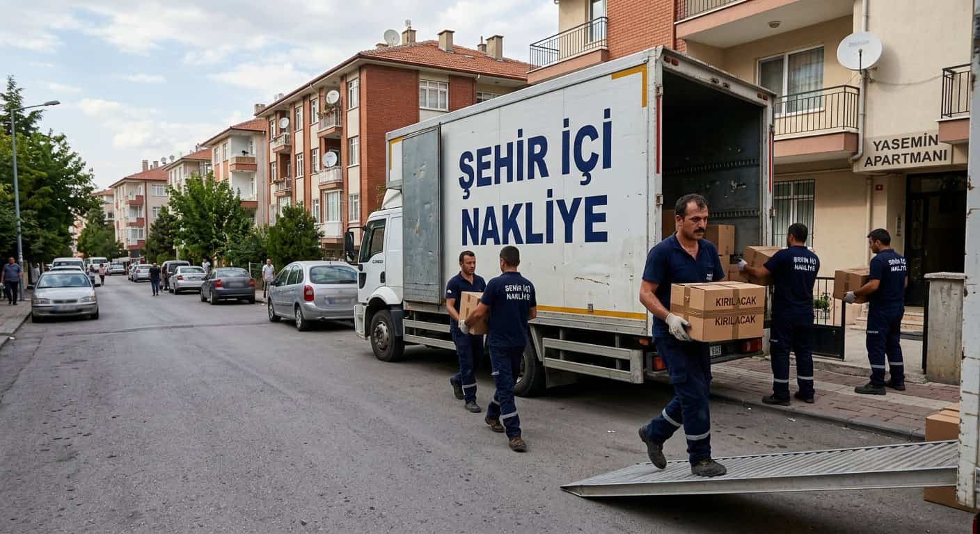 Süleymanpaşa Evden Eve Nakliyat kapsamında nakliye aracina koli tasiyan ekip