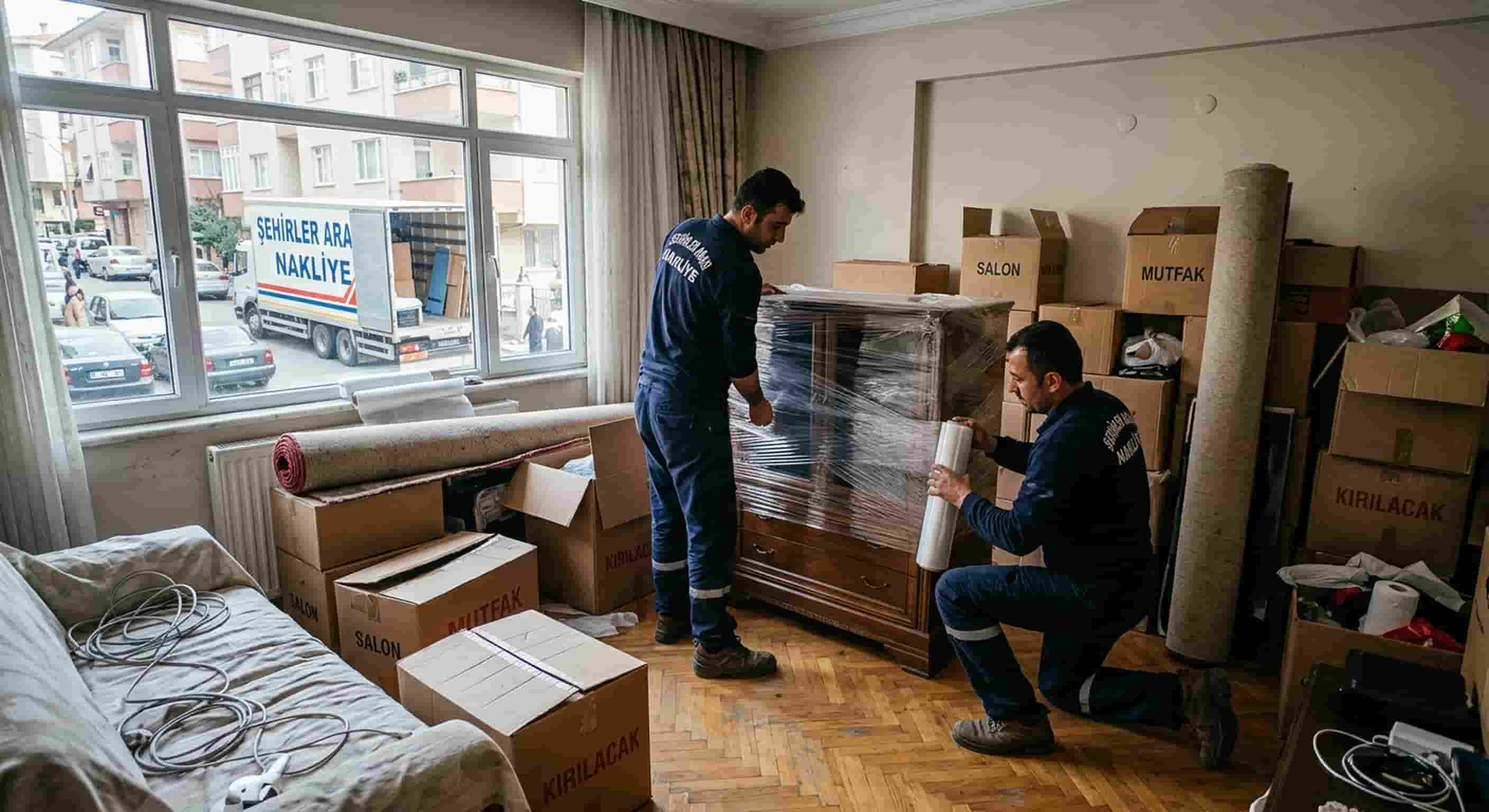 Eşya Paketleme kapsamında salon esyalarinin ev icinden cikarilmasi